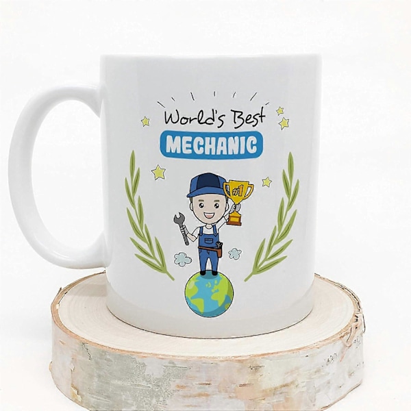 Mekaanikko Muki Maailman Paras Mekaanikko Hauska Mekaanikon Lahja/Lahjaidea Tee/Kahvi Keraaminen Kuppi 330ml