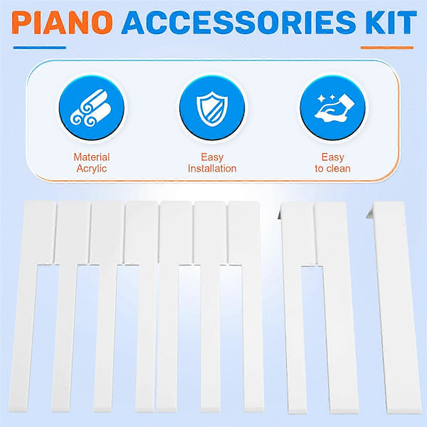 Piano Tillbehör Kit Inga Vita Tangenter på Sidan Läder på Stycket Piano Tangenter Läder Piano Tillbehör