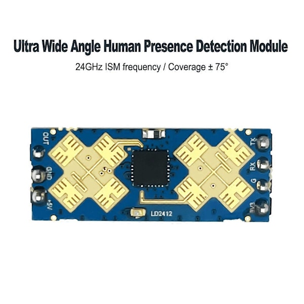 LD2412 24GHz MmWave Rörelsesensor Modul för Människonärvaro 9m