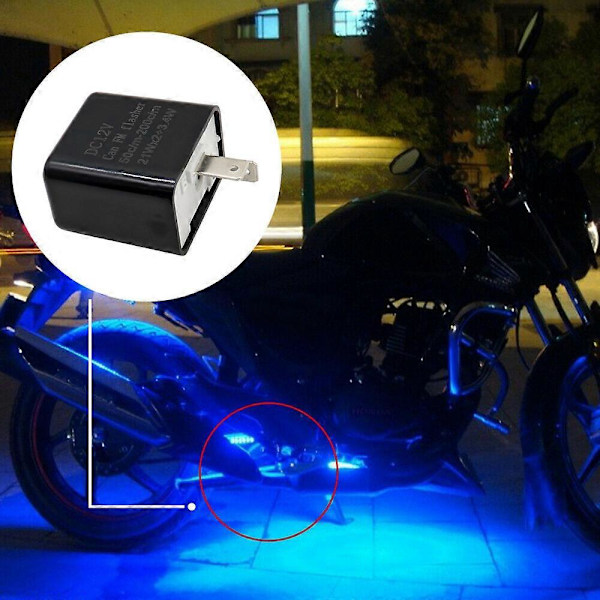 2-benet LED Blinkrelæ 12V Justerbar Frekvens til Motorcykel Blinklys Fix Blinklys Indikator