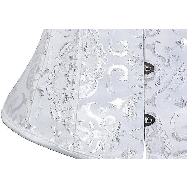 Tflycq dameskorsett med snøring og bein underbust midje White Large