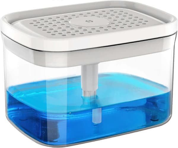 2 i 1 Premium Sæbedispenser og Svampeholder, Hvid 14.3*10*8.6cm