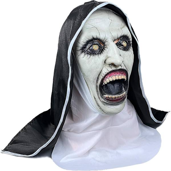 Halloween Latex Full Head Mask Nun Horror Scary Cosplay -naamio