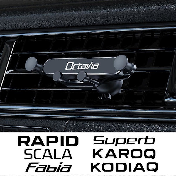 Tyngdekraft Biltelefonholder Auto Tilbehør Til Skoda Octavia Fabia Rapid Superb Kodiaq Scala Karoq Citigo Kamiq Roomster Enyaq