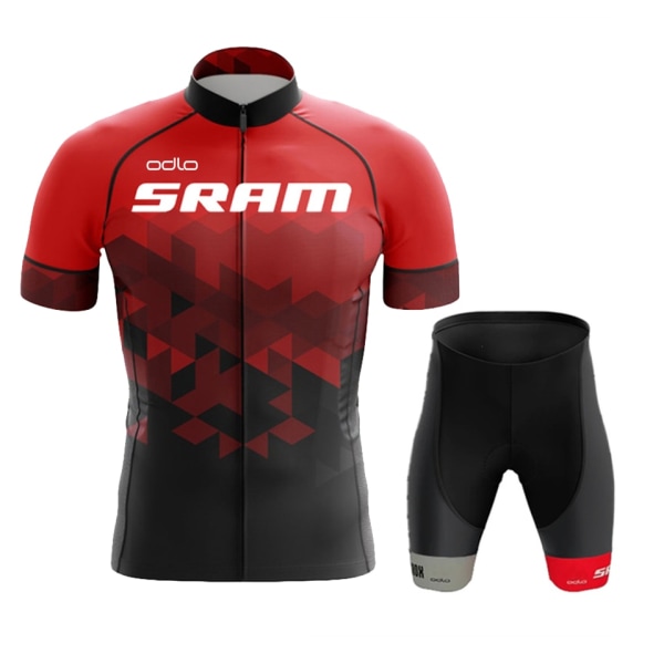 SRAM Sykkelklær for menn Sommer Herresett 2023 Mtb antrekkssett Sportsklær Shorts Uniform Jerseybukser Herreklær Skjortesmekke Red 4XL