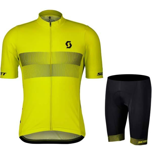 Scott Sykkeluniform for menn Mann Sommertrøyebukser Sportsklær Komplette klær Herresett Jakke Mtb Gel Bluse Shorts Gold Asian size - XS