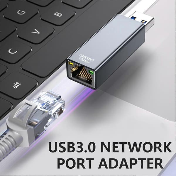 USB C til RJ45 Gigabit Ethernet-adapter, stabil kablet forbindelse, Plug and Play, aluminiumskabinet
