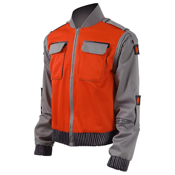 Cosdaddy-elokuva Takaisin tulevaisuuteen Cosplay Marty Mcfly Oranssi punainen takki aikuisten miesten Halloween-karnevaaliasu Red XL
