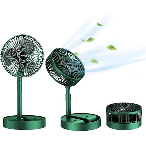 Bordventilator, bærbar ventilator USB genopladelig støjsvag ventilator foldbar ventilator 3 tilstande justerbar hastighed bordventilator