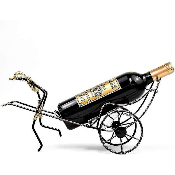 Vinflaskeholder Stand Rickshaw Dekor Display Bordplade Vinreol Enkelt Flaske Hjem Gave Køkken