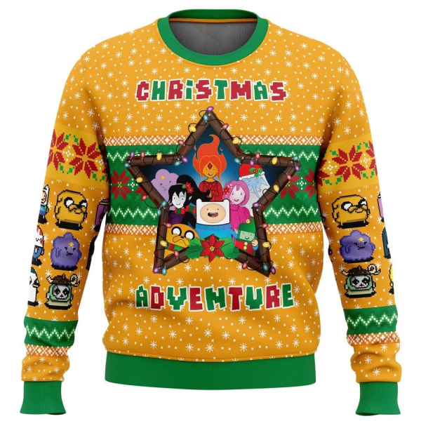 Adventure Time Christmas Quest Ruma joulupusero lahja Joulupukki Villapaita Ylisuuri Syksy Talvi Miesten Naisten Pusero style 3 3XL