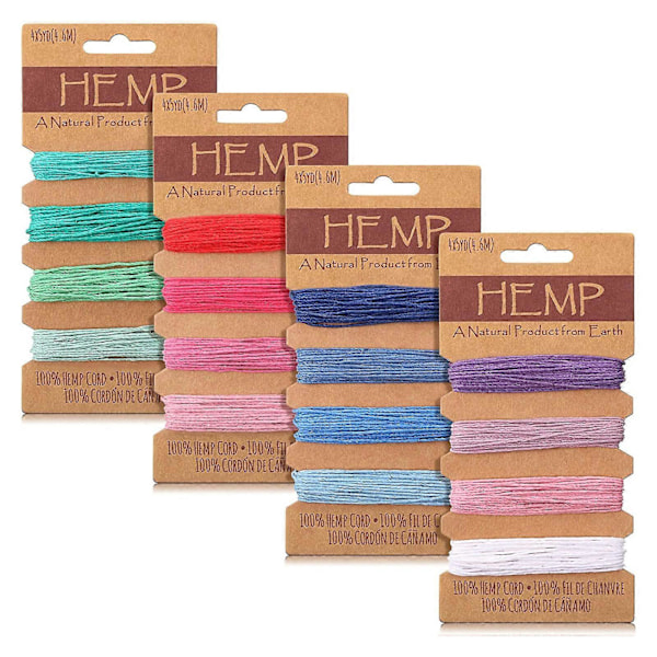 16 Färger Färgad Hamparep 1mm Hampvaxad Hamparep DIY Flätat Armband