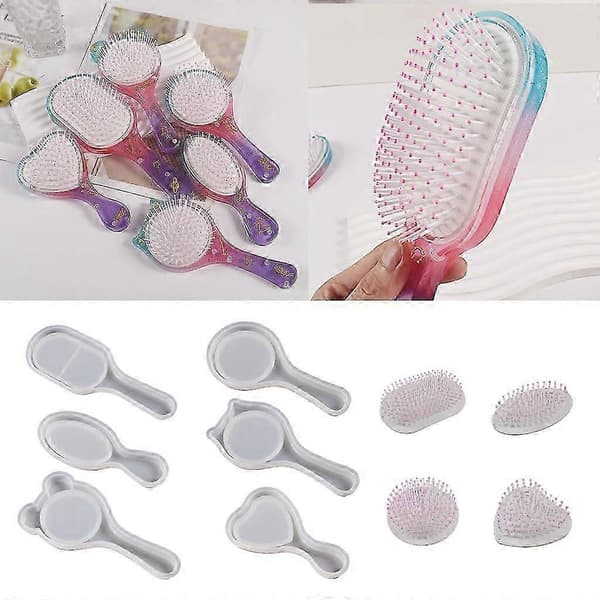 Kam Silikoneforme Søde Hårbørste Fremstillingsforme til DIY Resin Paddle Comb
