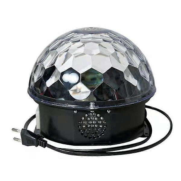 Bluetooth LED Krystall Stor Magisk Ball Scene Lys Blink Stemmeaktivert Fargerik Roterende Danse Scene Lys Magisk Ball Fjernkontroll (EU-regulering)