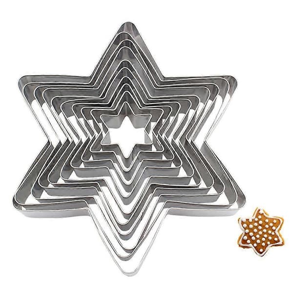 10 stk. Seks-spidset Stjerne Biscuit Cookie Cutter Rustfrit Stål Bageudstyr