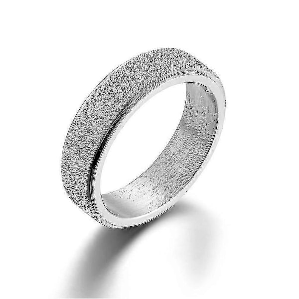 Angstring i titanium rustfrit stål til kvinder og mænd, størrelse 8, bredde 6 mm, farve: Rosaguld-regnbue-sølv-sort-blå, sandblæst finish