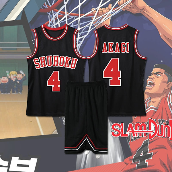 Anime Sakuragi Hanamichi Cosplay Slam Dunk Jersey Shohoku School Basketball Uniform Sportswear Kaede Rukawa Cosplay Costume White M