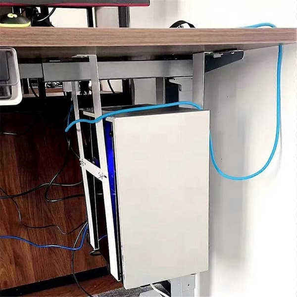 1 Sæt PC-beslag til montering under skrivebord til computerkabinet Computer Mainframe Hænger Værtsboks Stand Beslag Rack Sort