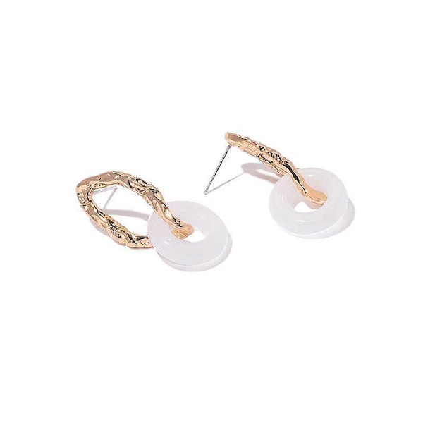 Messingbelagte 18k minimalistiske design øreringe med natursten