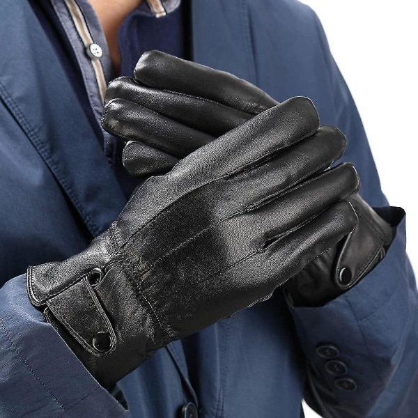 Vinterkörning varma läderhandskar - thermal pekskärm Pu konstläder varm