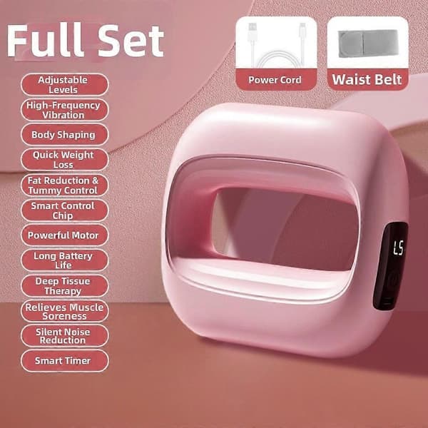 Mångsidig midjemassagering för mage, justerbar vibrationsmassager Pink