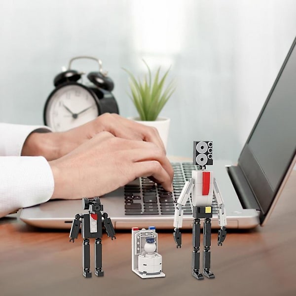 Skibidi Toalett Action Figur Building Block Kit Monitor Man Blocks Modeller Byggleksaker Skibidi Toalett Modell Kid Collection Present monitor man