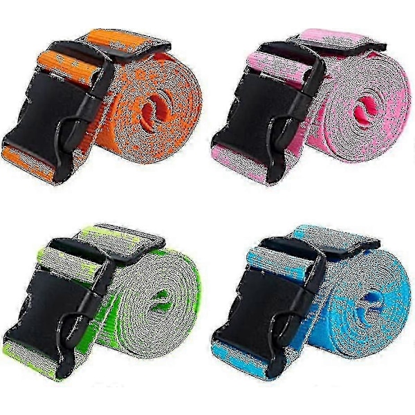 4-pack Bagagerem Justerbar Bredd Resväska Packrem Resetillbehör