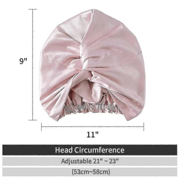 Elastisk Pink Silke Natbonnet til Kvinder Hårpleje 1 stk