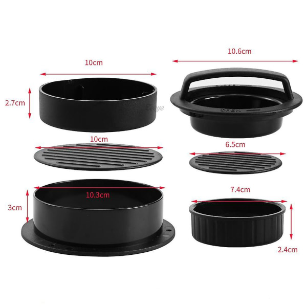 Bbq Hamburger Maker Hamburger Press Rund Form Nonstick Kokkeletter Hamburger Kød Oksekød Grill Burger Press Patty Maker Form Box and 100 Papers