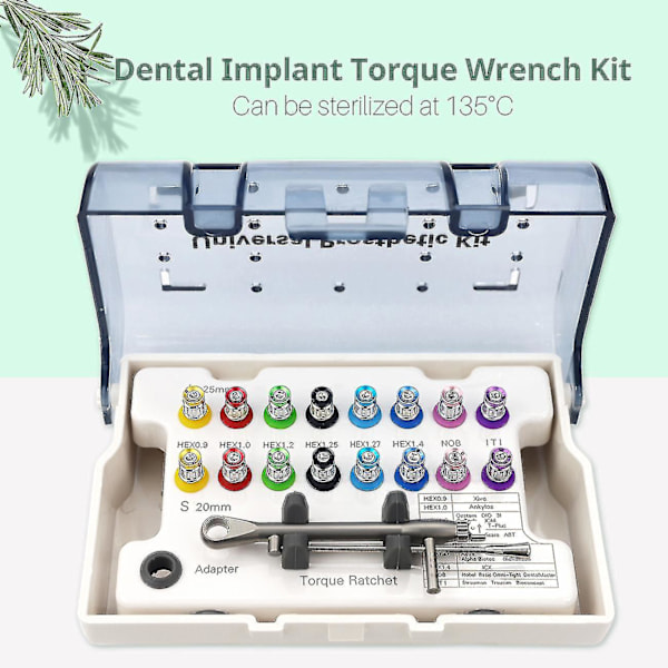 Dental Universal Implant Momentnyckel Skruvmejslar Tand Implantat Restaurering Verktygssats 10-70ncm