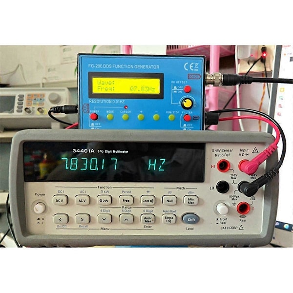 FG-200 DDS Funktionssignalgenerator Frekvenstæller 0,01Hz -500KHz Signalkildemodul Sinus+Firkant+Savtakket Bølgeform