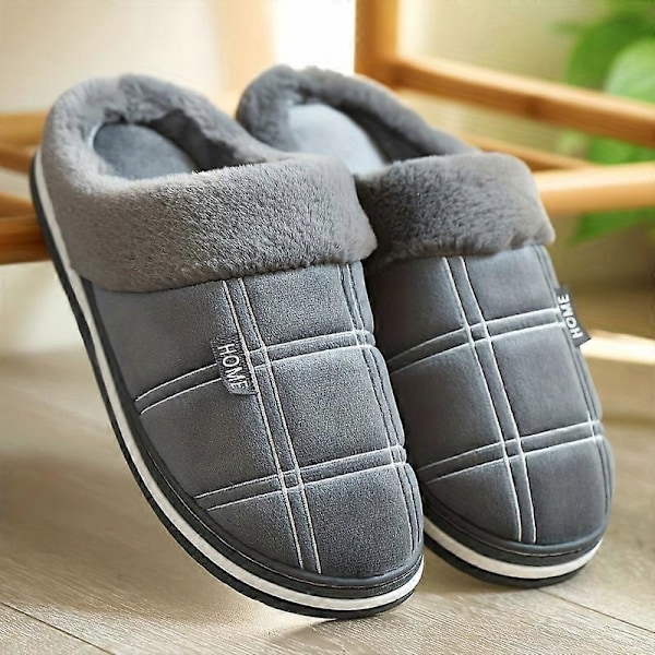 Nya modeller Herr Varma Plysch Bekväma Tofflor Luddiga Sköna Halkfria Sandaler Casual För Inomhus Sovrum, Vinter