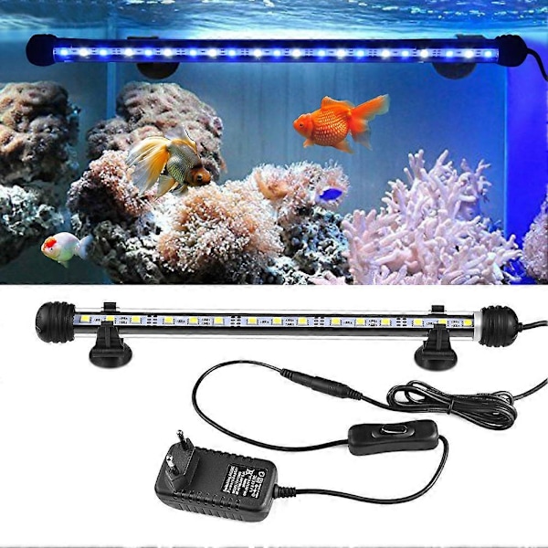 LED Akvarielampe, Undervands Akvarielampe Med Automatisk Tænd/Sluk Timer