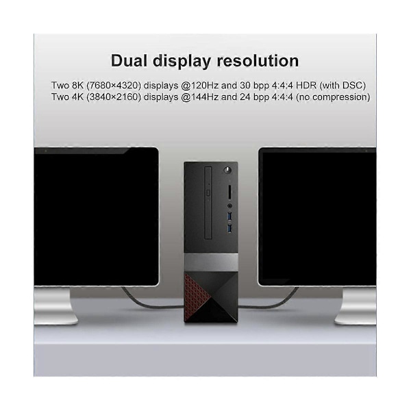Displayport2.0 HD Videokabel 16K@60Hz 80Gbps Computer Grafik Skærmkabel til PC Laptop Monitor