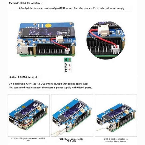 MPS2280P PCIE M.2 NVME SSD Udvidelseskort til Raspberry Pi 5