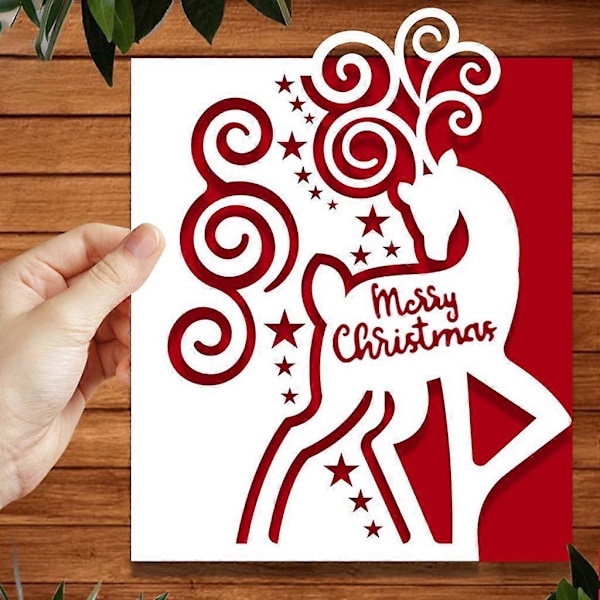 Jule Elg Lykønskningskort Metal Skære Dies Stencil DIY Scrapbooking Album Papirkort Skabelon Form Prægning Håndværk Dekoration
