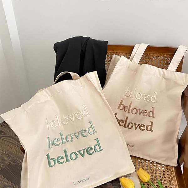Canvas Tote Bag Handväskor Bokförvaringsväska Stor Kapacitet Axelväska