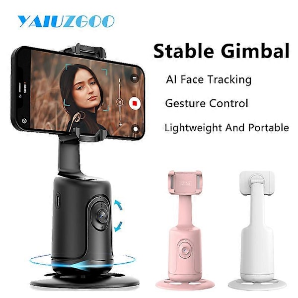 360 Graders Rotation Gimbal Stabilisator Til Smartphone Desktop Auto Ansigtssporing Gimbal Stativ Til Tiktok Live Video Fotografering Selfie