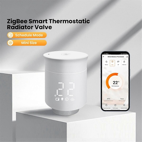 Smart Radiatortermostat, Programmerbar Temperaturkontrollventil
