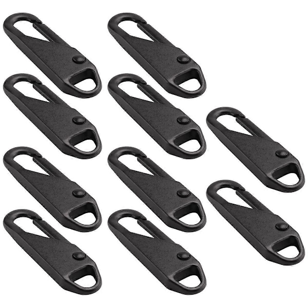 10 st Dragkedjekläpp Ersättning Dragkedja Reparationskit Dragkedja Slider Kläpp Universal Dragkedjefixare Metall Dragkedjehuvud (Svart)