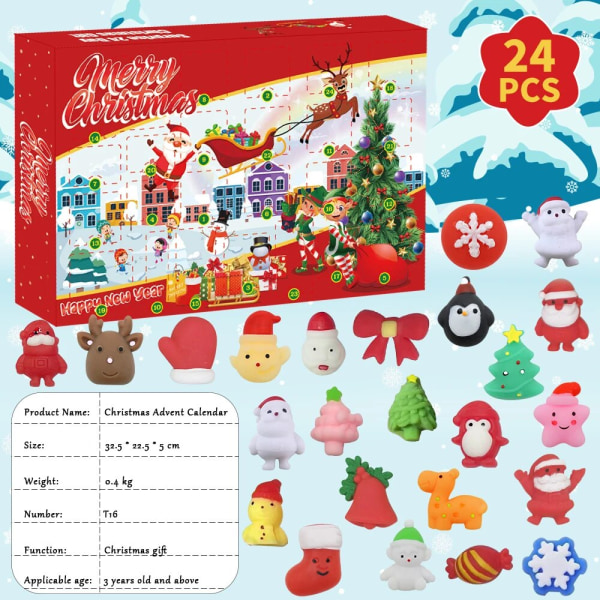 2023 New Christmas Advent Calendar Jul 24 Nedtællingskalender Armbånd Halskæde Blind Box Sød Enhjørning julegave til piger style 12