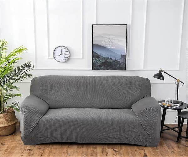 Elastisk Sofatrekk, Universalt Sofatrekk for Sofa med Armlener (Svart, 1 Seter)