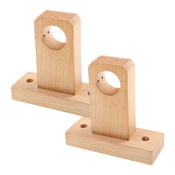 2 kpl Puinen Verhotangon Pidike Puinen Päätykiinnike Vaatekaapin Tangon Pidikkeet Raskaan Sarjan Tukeva Lisävaruste Reiän Halkaisija 3cm/1.18\"