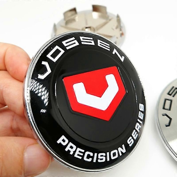 4 stk. 68 mm Vossen Precision Series Bilhjul Centerkapsel Fælge Navkapsler Dækning 65 mm Klistermærke Emblem Badge Nav Auto Styling, A