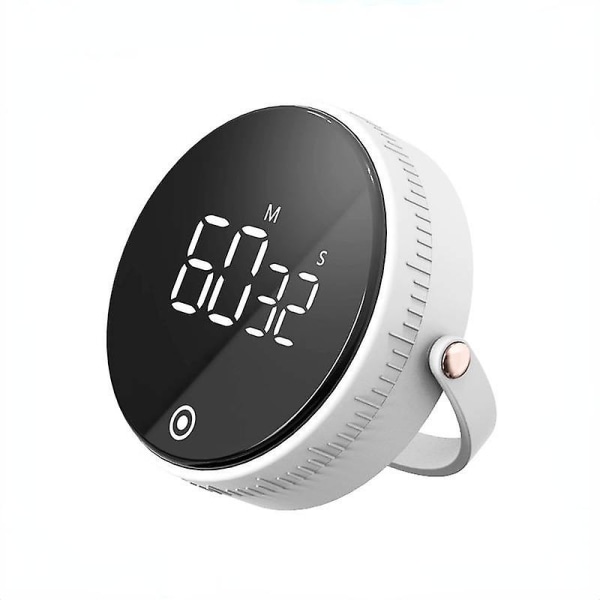 Roterende nedtelling Timer Klokke Timer Kjøkken Magnetisk påminnelse Baketimer Storskjerm Digital kjøkkentimer White