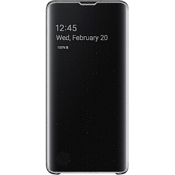 For Samsung Galaxy S10 Beskyttende Clear View Folio Cover Case - Sort
