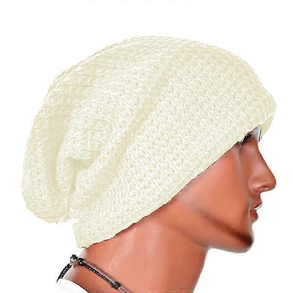 Herr Dam Oversize Mössa Skull Cap Slouchy Stickade Hattar