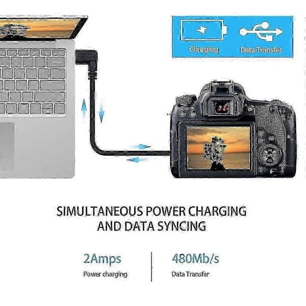 25-26 Mini USB till Typ C Adapterkabel 90 Grader USB 3.1 Typ C till MiniUSB Omvandlare Anslut och Överför Data Enkelt