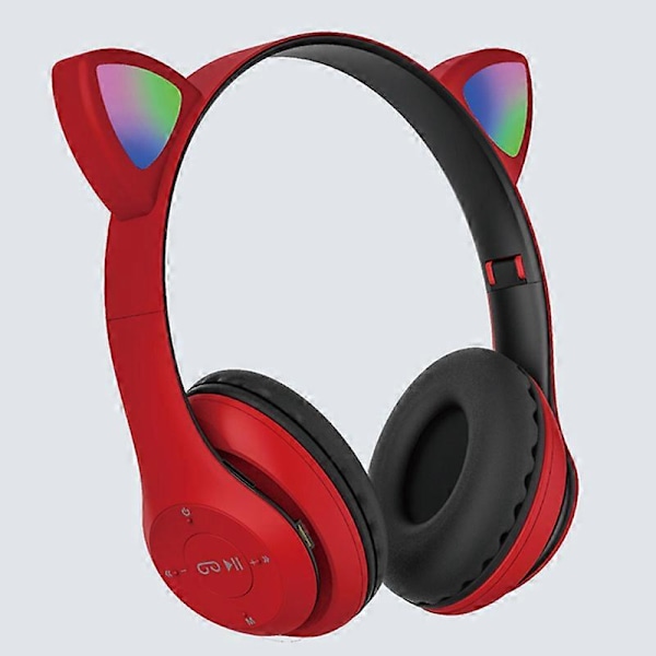 Trådlöst Bluetooth 5.0 Headset Katt Kanin Öra LED med Mikrofon Hörlurar För Barn Flickor
