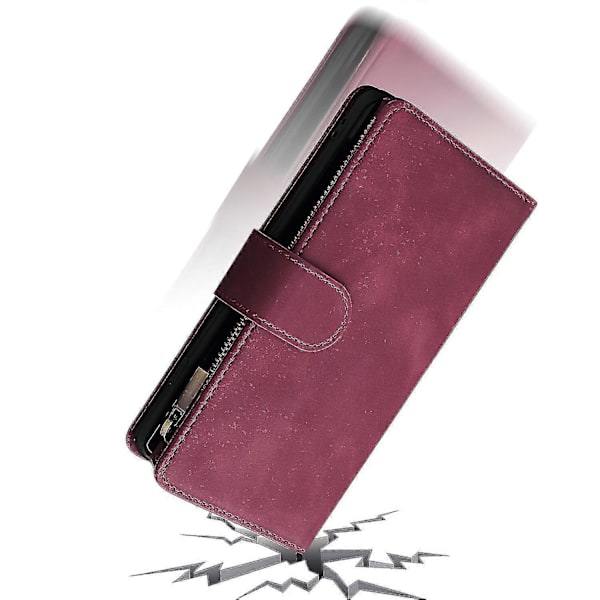 Yhteensopiva Samsung Galaxy S10 kanssa Nahkainen Magneettinen Käsilaukku Vetoketjutasku Suojus Rannehihna Yhteensopiva Samsung Galaxy S10 Kotelon kanssa